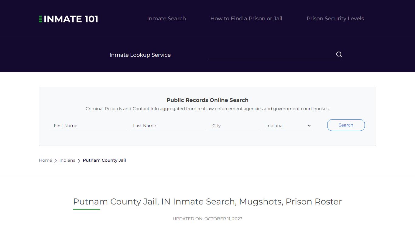 Putnam County Jail, IN Inmate Search, Mugshots, Prison Roster